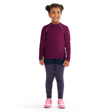 Splash-Ready Style: Solid Color Rash Guards for Young Girls - Tyrian Purple Exclusive Girls Kids Long Sleeve Rash Guard Solid Color Swimwear