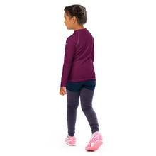 Splash-Ready Style: Solid Color Rash Guards for Young Girls - Tyrian Purple Exclusive Girls Kids Long Sleeve Rash Guard Solid Color Swimwear