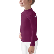 Splash-Ready Style: Solid Color Rash Guards for Young Girls - Tyrian Purple Exclusive Girls Kids Long Sleeve Rash Guard Solid Color Swimwear