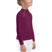 Splash-Ready Style: Solid Color Rash Guards for Young Girls - Tyrian Purple Exclusive Girls Kids Long Sleeve Rash Guard Solid Color Swimwear