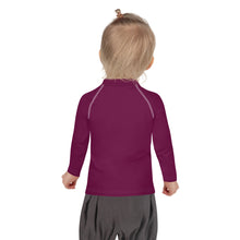 Splash-Ready Style: Solid Color Rash Guards for Young Girls - Tyrian Purple Exclusive Girls Kids Long Sleeve Rash Guard Solid Color Swimwear