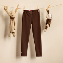 Sporty Staples: Solid Color Leggings for Active Girls - Chocolate Exclusive Girls Kids Leggings Solid Color