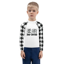 Stand Out on the Mat: Houndstooth Boy's Long Sleeve BJJ Rash Guard Boys Exclusive Houndstooth Kids Long Sleeve Rash Guard