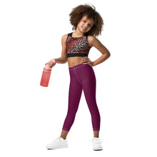 Stay Playful: Solid Color Leggings for Active Girls - Tyrian Purple Exclusive Girls Kids Leggings Solid Color