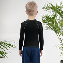 Street-Ready Style: Boys' Solid Color Rash Guards for Fun - Noir Boys Exclusive Kids Long Sleeve Rash Guard Solid Color