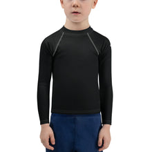 Street-Ready Style: Boys' Solid Color Rash Guards for Fun - Noir Boys Exclusive Kids Long Sleeve Rash Guard Solid Color