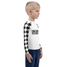 Style and Strength: Houndstooth Long Sleeve BJJ Rash Guard for Boys Boys Exclusive Houndstooth Kids Long Sleeve Rash Guard