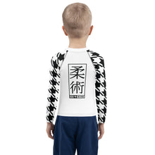 Style and Strength: Houndstooth Long Sleeve BJJ Rash Guard for Boys Boys Exclusive Houndstooth Kids Long Sleeve Rash Guard