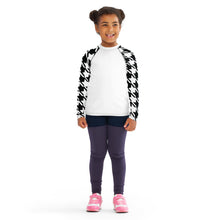 Stylish Protection: Girl's Houndstooth Long Sleeve BJJ Rash Guard Exclusive Girls Houndstooth Kids Long Sleeve Rash Guard Swimwear