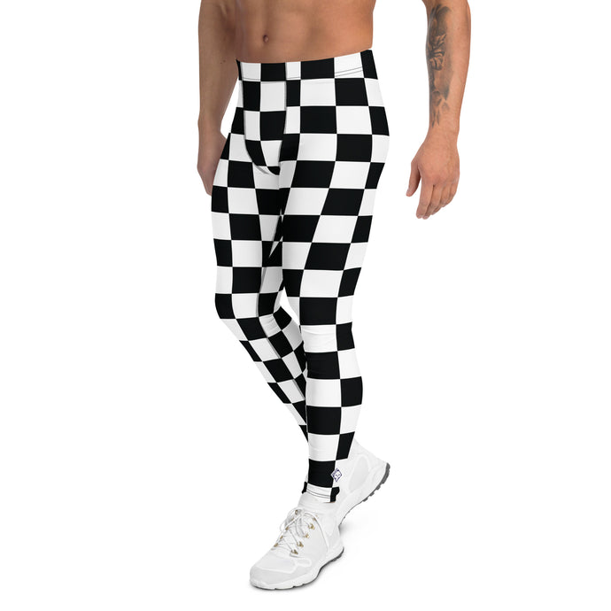 Stylish Strides: Men's Checkered Athletic Leggings Athleisure Checkered Exclusive Leggings Mens Pants Running trousers