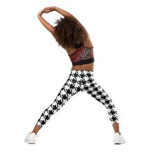 Stylish Support: Girl's Houndstooth Yoga Pants for Athletic Workouts Exclusive Girls Houndstooth Kids Leggings