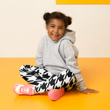 Stylish Support: Girl's Houndstooth Yoga Pants for Athletic Workouts Exclusive Girls Houndstooth Kids Leggings