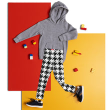 Stylish Support: Girl's Houndstooth Yoga Pants for Athletic Workouts Exclusive Girls Houndstooth Kids Leggings