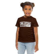 Summer Splash Ready: Girl's Short Sleeve Jiu-Jitsu Rash Guard - Chocolate Exclusive Girls Jiu-Jitsu Kids Rash Guard Short Sleeve