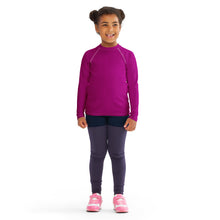 Sun-Kissed Adventures: Long Sleeve Rash Guards for Girls - Fresh Eggplant Exclusive Girls Kids Long Sleeve Rash Guard Solid Color Swimwear