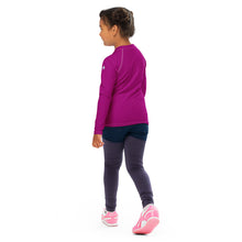 Sun-Kissed Adventures: Long Sleeve Rash Guards for Girls - Fresh Eggplant Exclusive Girls Kids Long Sleeve Rash Guard Solid Color Swimwear