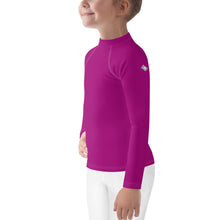 Sun-Kissed Adventures: Long Sleeve Rash Guards for Girls - Fresh Eggplant Exclusive Girls Kids Long Sleeve Rash Guard Solid Color Swimwear