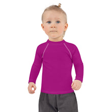 Sun-Kissed Adventures: Long Sleeve Rash Guards for Girls - Fresh Eggplant Exclusive Girls Kids Long Sleeve Rash Guard Solid Color Swimwear