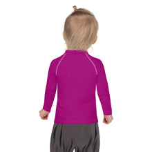 Sun-Kissed Adventures: Long Sleeve Rash Guards for Girls - Fresh Eggplant Exclusive Girls Kids Long Sleeve Rash Guard Solid Color Swimwear