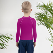 Sun-Kissed Explorer: Solid Color Rash Guards for Young Boys - Vivid Purple Boys Exclusive Kids Long Sleeve Rash Guard Solid Color
