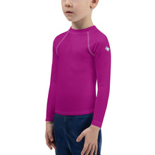 Sun-Kissed Explorer: Solid Color Rash Guards for Young Boys - Vivid Purple Boys Exclusive Kids Long Sleeve Rash Guard Solid Color