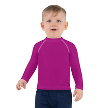Sun-Kissed Explorer: Solid Color Rash Guards for Young Boys - Vivid Purple Boys Exclusive Kids Long Sleeve Rash Guard Solid Color