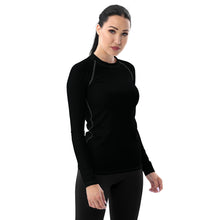 Sun-Kissed Style: Women's Solid Color Long Sleeve Rash Guard - Noir Exclusive Long Sleeve Rash Guard Solid Color Swimwear Womens