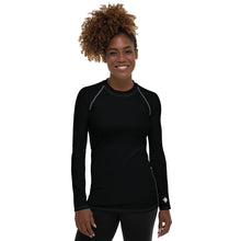 Sun-Kissed Style: Women's Solid Color Long Sleeve Rash Guard - Noir Exclusive Long Sleeve Rash Guard Solid Color Swimwear Womens