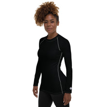 Sun-Kissed Style: Women's Solid Color Long Sleeve Rash Guard - Noir Exclusive Long Sleeve Rash Guard Solid Color Swimwear Womens