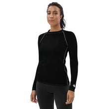 Sun-Kissed Style: Women's Solid Color Long Sleeve Rash Guard - Noir Exclusive Long Sleeve Rash Guard Solid Color Swimwear Womens