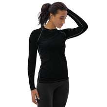 Sun-Kissed Style: Women's Solid Color Long Sleeve Rash Guard - Noir Exclusive Long Sleeve Rash Guard Solid Color Swimwear Womens