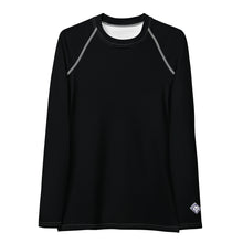 Sun-Kissed Style: Women's Solid Color Long Sleeve Rash Guard - Noir Exclusive Long Sleeve Rash Guard Solid Color Swimwear Womens