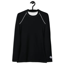 Sun-Kissed Style: Women's Solid Color Long Sleeve Rash Guard - Noir Exclusive Long Sleeve Rash Guard Solid Color Swimwear Womens