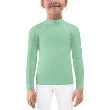 Sunny Days: Girls' Solid Color Rash Guards with Long Sleeves - Vista Blue Exclusive Girls Kids Long Sleeve Rash Guard Solid Color