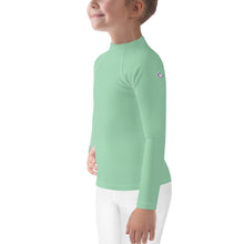 Sunny Days: Girls' Solid Color Rash Guards with Long Sleeves - Vista Blue Exclusive Girls Kids Long Sleeve Rash Guard Solid Color
