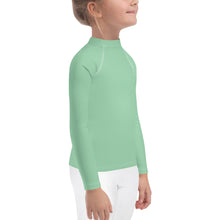 Sunny Days: Girls' Solid Color Rash Guards with Long Sleeves - Vista Blue Exclusive Girls Kids Long Sleeve Rash Guard Solid Color
