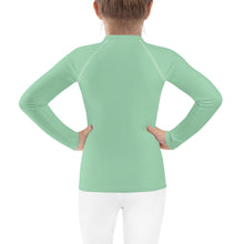Sunny Days: Girls' Solid Color Rash Guards with Long Sleeves - Vista Blue Exclusive Girls Kids Long Sleeve Rash Guard Solid Color