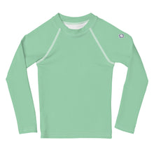 Sunny Days: Girls' Solid Color Rash Guards with Long Sleeves - Vista Blue Exclusive Girls Kids Long Sleeve Rash Guard Solid Color