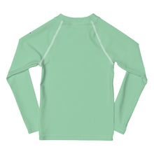 Sunny Days: Girls' Solid Color Rash Guards with Long Sleeves - Vista Blue Exclusive Girls Kids Long Sleeve Rash Guard Solid Color