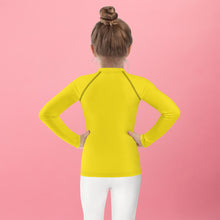 Sunshine and Style: Kid's Solid Color Rash Guards for Girls - Golden Sun Exclusive Girls Kids Long Sleeve Rash Guard Solid Color