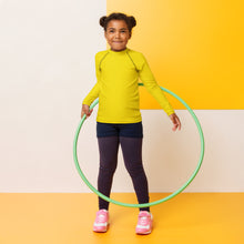 Sunshine and Style: Kid's Solid Color Rash Guards for Girls - Golden Sun Exclusive Girls Kids Long Sleeve Rash Guard Solid Color