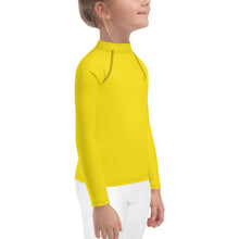 Sunshine and Style: Kid's Solid Color Rash Guards for Girls - Golden Sun Exclusive Girls Kids Long Sleeve Rash Guard Solid Color