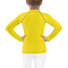 Sunshine and Style: Kid's Solid Color Rash Guards for Girls - Golden Sun Exclusive Girls Kids Long Sleeve Rash Guard Solid Color