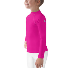 Sunshine Style: Girls' Solid Color Long Sleeve Rash Guards - Hollywood Cerise Exclusive Girls Kids Long Sleeve Rash Guard Solid Color