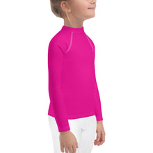 Sunshine Style: Girls' Solid Color Long Sleeve Rash Guards - Hollywood Cerise Exclusive Girls Kids Long Sleeve Rash Guard Solid Color