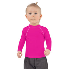 Sunshine Style: Girls' Solid Color Long Sleeve Rash Guards - Hollywood Cerise Exclusive Girls Kids Long Sleeve Rash Guard Solid Color