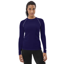 Timeless Style: Solid Color Rash Guard for Women - Midnight Blue Exclusive Long Sleeve Rash Guard Solid Color Womens
