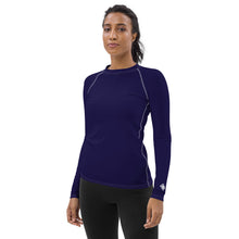 Timeless Style: Solid Color Rash Guard for Women - Midnight Blue Exclusive Long Sleeve Rash Guard Solid Color Womens