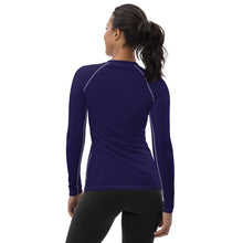 Timeless Style: Solid Color Rash Guard for Women - Midnight Blue Exclusive Long Sleeve Rash Guard Solid Color Womens