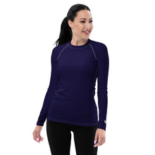 Timeless Style: Solid Color Rash Guard for Women - Midnight Blue Exclusive Long Sleeve Rash Guard Solid Color Womens